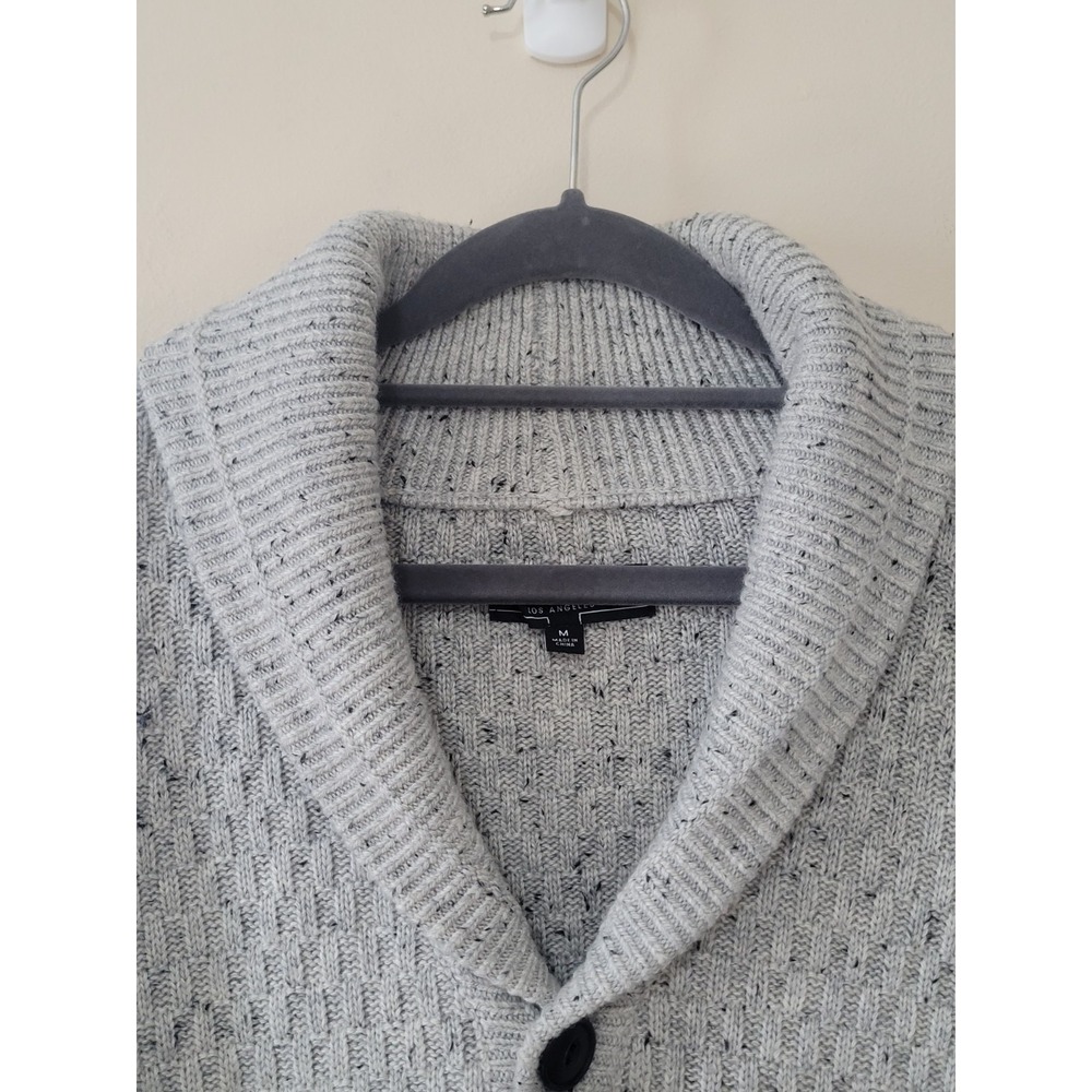 Liverpool Los Angeles Cardigan Grandpa Sweater Mens M Gray Chunky Wool Blend - Picture 2 of 9